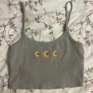 Hollister Embroidered Sunflower Baby Cami